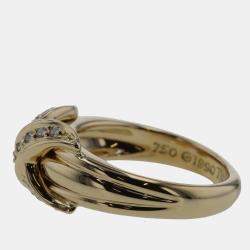 Pre Owned Tiffany & Co. Vintage Signature X 18K Yellow Gold Diamond Ring EU 49