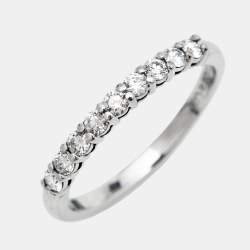 Pre Owned Tiffany & Co. Forever Diamonds Platinum Half Eternity Band Ring 51
