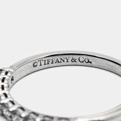 Pre Owned Tiffany & Co. Forever Diamonds Platinum Half Eternity Band Ring 51
