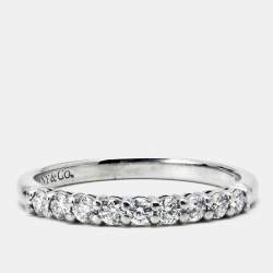 Pre Owned Tiffany & Co. Forever Diamonds Platinum Half Eternity Band Ring 51