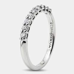 Pre Owned Tiffany & Co. Forever Diamonds Platinum Half Eternity Band Ring 51