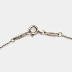 Pre Owned Tiffany & Co. Elsa Peretti Open Heart 18k Rose Gold Sterling Silver Pendant Necklace