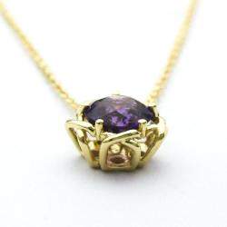 Pre Owned Tiffany & Co. Vintage 18K Yellow Gold Amethyst Necklace