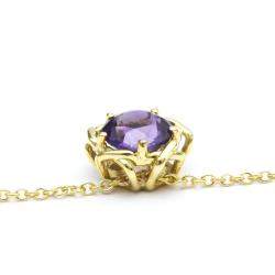 Pre Owned Tiffany & Co. Vintage 18K Yellow Gold Amethyst Necklace