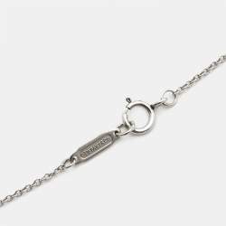 Tiffany & Co. Diamond Oval Key Platinum Pendant Necklace