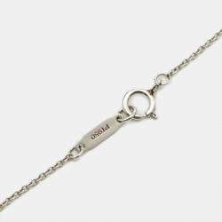Tiffany & Co. Diamond Oval Key Platinum Pendant Necklace