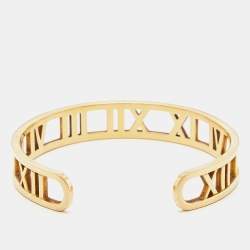 Pre Owned Tiffany & Co. Atlas 18K Yellow Gold Open Cuff Bracelet