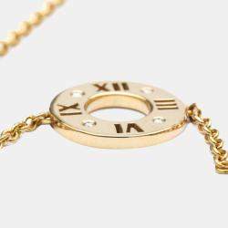 Pre Owned Tiffany & Co. Atlas 18K Rose Gold Diamond Bracelet 15