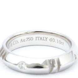 Tiffany & Co. Atlas X Closed Narrow 18K White Gold Diamond Ring EU 49
