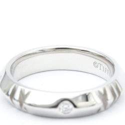 Tiffany & Co. Atlas X Closed Narrow 18K White Gold Diamond Ring EU 49