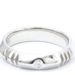 Tiffany & Co. Atlas X Closed Narrow 18K White Gold Diamond Ring EU 49