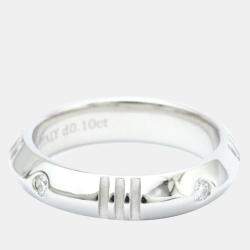 Tiffany & Co. Atlas X Closed Narrow 18K White Gold Diamond Ring EU 49