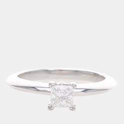 Tiffany & Co. Diamond Platinum Solitaire Engagement Ring EU 47
