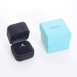 Tiffany & Co. Diamond Platinum Solitaire Engagement Ring EU 47