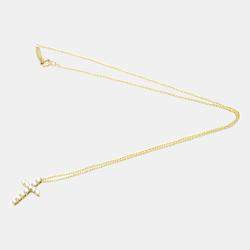 Pre Owned Tiffany & Co. Cross 18K Yellow Gold Diamond Necklace