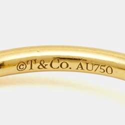 Pre Owned Tiffany & Co. Tiffany T Diamonds 18k Yellow Gold Ring Size 52