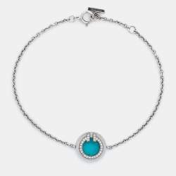 Tiffany & Co. Tiffany T Turquoise Diamond 18k White Gold Bracelet