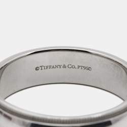 Pre Owned Tiffany & Co. Milgrain Platinum Wedding Band Ring Size 64