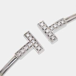Tiffany & Co. T Wire Diamonds 18k White Gold Bracelet