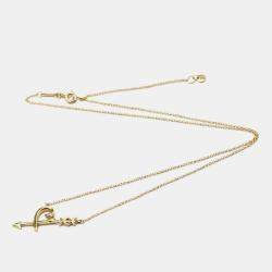 Pre Owned Tiffany & Co. Paloma Picasso Heart Arrow Graffiti 18K Rose Gold Necklace