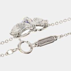 Pre Owned Tiffany & Co. Paper Flower Firefly Platinum Diamond Tanzanite Necklace