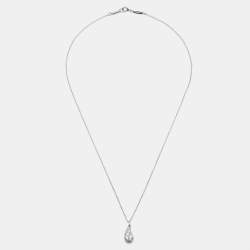 Pre Owned Tiffany & Co. Elsa Peretti Teardrop Diamond Platinum Pendant Necklace