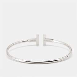 Tiffany & Co. Twire Turquoise Diamonds 18k White Gold Bracelet 