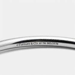 Pre Owned Tiffany & Co. Tiffany Metro Three Row Diamonds 18k White Gold Bracelet