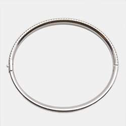 Pre Owned Tiffany & Co. Tiffany Metro Three Row Diamonds 18k White Gold Bracelet