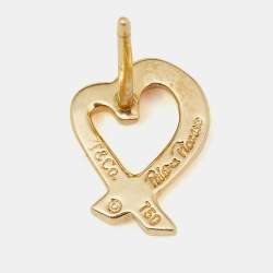 Pre Owned Tiffany & Co. Paloma Picasso Loving Heart 18K Yellow Gold Stud Earrings