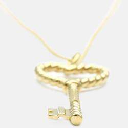 Pre Owned Tiffany & Co. Twisted heart key 18K Yellow Gold Necklace