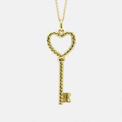 Pre Owned Tiffany & Co. Twisted heart key 18K Yellow Gold Necklace