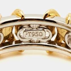 Tiffany & Co. Schlumberger® Sixteen Stone Diamond Platinum 18k Yellow Gold Ring Size 54