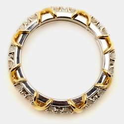 Tiffany & Co. Schlumberger® Sixteen Stone Diamond Platinum 18k Yellow Gold Ring Size 54