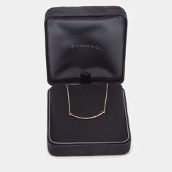 Pre Owned Tiffany & Co. T Smile 18k Rose Gold Small Model Necklace