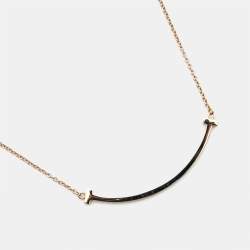 Pre Owned Tiffany & Co. T Smile 18k Rose Gold Small Model Necklace