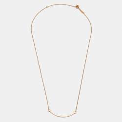 Pre Owned Tiffany & Co. T Smile 18k Rose Gold Small Model Necklace