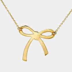 Tiffany & Co. Tiffany Bow 18k Yellow Gold Large Model Pendant Necklace