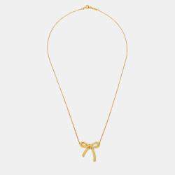 Tiffany & Co. Tiffany Bow 18k Yellow Gold Large Model Pendant Necklace