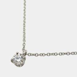 Pre Owned Tiffany & Co. Solitaire Platinum Diamond Necklace 