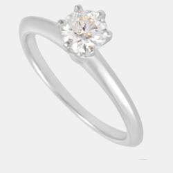 Pre Owned Tiffany & Co. Platinum and Diamond Solitaire Engagement Ring EU 49