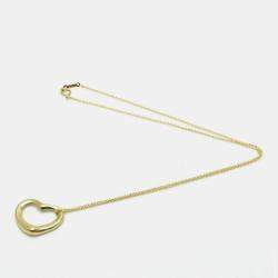 Tiffany & Co. 18K Yellow Gold Open Heart Pendant Necklace
