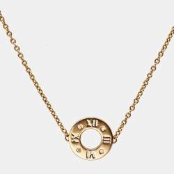 Pre Owned Tiffany & Co. Atlas Pierced Diamond 18K Rose Gold Bracelet