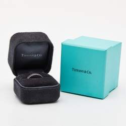 Pre Owned Tiffany & Co. Together Double Milgrain Platinum Band Ring Size 62