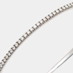 Pre Owned Tiffany & Co. Tiffany Metro Hinge Diamond 18k White Gold Bracelet SM