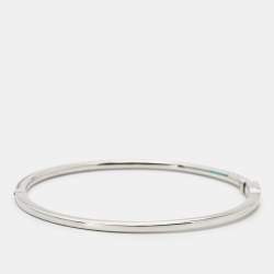 Pre Owned Tiffany & Co. Tiffany Metro Hinge Diamond 18k White Gold Bracelet SM