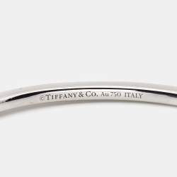 Pre Owned Tiffany & Co. Tiffany Metro Hinge Diamond 18k White Gold Bracelet SM
