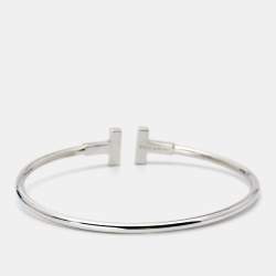 Tiffany & Co. T Wire Diamond 18k White Gold Bracelet