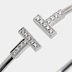 Tiffany & Co. T Wire Diamond 18k White Gold Bracelet