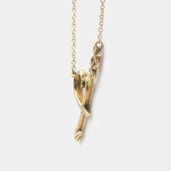 Pre Owned Tiffany & Co. 18K Rose Gold Paloma Picasso Heart Arrow Pendant Necklace